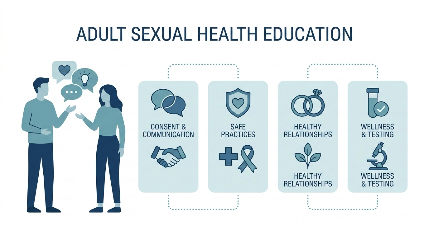 Educational sexual health awareness banner illustration